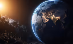 an image of the earth from space during the daytime