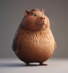 an illustration of a brown capybara looking at the camera