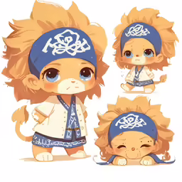 four different styles of a cute character, a cartoon doll, and a drawing of a girl