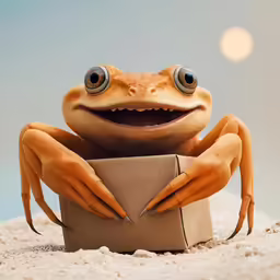 there is an animal that has a box on it