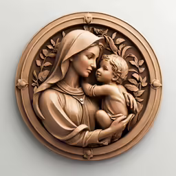 a sculpture of a woman holding a child