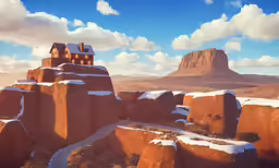 a house on the side of a snowy mountain