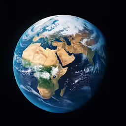 earth showing africa and asia, viewed from space