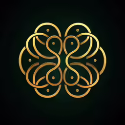 a golden, circular flower with swirls and dots