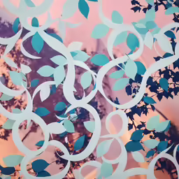 an image of abstract paper cut art on pink