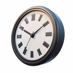 a round clock that has roman numerals