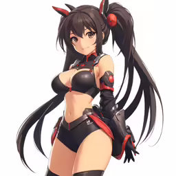 an anime woman in lingerie posing for the camera