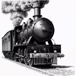 a black and white photo of a steam engine