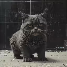 this is a photo of a cat in the rain