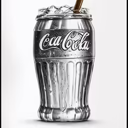 an advertisement with a coca cola glass full