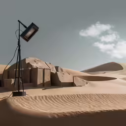 an image of a light in the desert setting