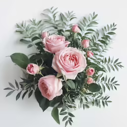 pink flowers are sitting on the table top