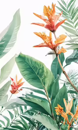 a plant with many orange and green flowers