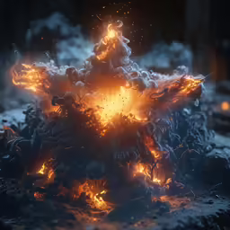 there is a strange fire and flame effect on a piece of food