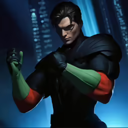 a cartoon of a person in a futuristic costume