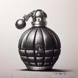 a drawing of a round metal object