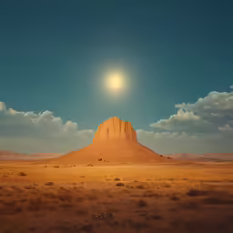 a very large hill in the middle of a field