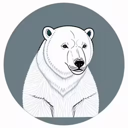/tmp/FOOV382es.jpg = a circular drawing with a large white polar bear in it