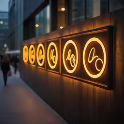 this illuminated sign is for bicycle and skate bikes