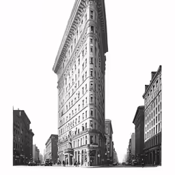 the flatirope is surrounded by tall buildings