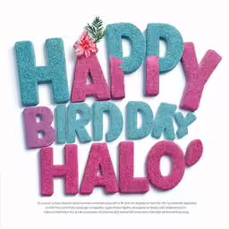 the happy birthday text with flowers in it