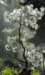 the small plant has lots of white flowers