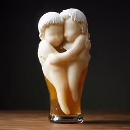 a white statue sitting on top of a glass