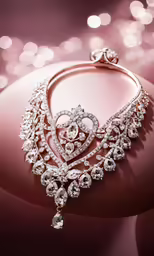 an elegant diamond pendant in the shape of a heart