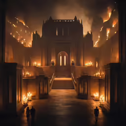 an image of a gothic building during the night