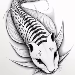black and white koala tattoo design