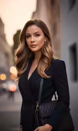 a woman with long hair is posing for the camera