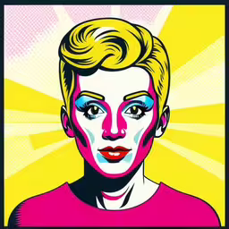a pop art style painting of a woman