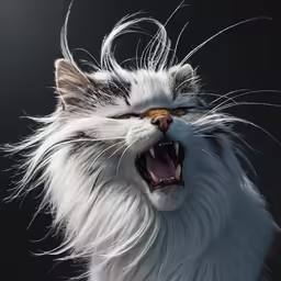 a cat with its mouth open wide open