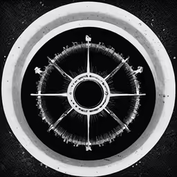 a black and white picture of an abstract geometric object