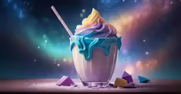 an image of chocolate milkshake with toppings on the top
