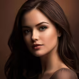 a beautiful woman with long brown hair wearing smoky eyes