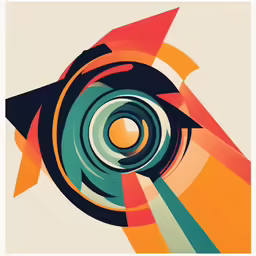 an abstract poster showing a colorful lens