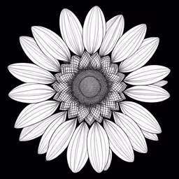 /tmp/FOOOY5GRf.jpg = a black and white sunflower drawing
,/tmp/FOOOY5GRf.jpg = a flower with black background and white outlines
,/tmp/FOOOY5GRf.jpg = sunflower white flower with green stems
,/tmp/FOOOY5GRf.jpg = a large white flower in a black background
,/tmp/FOOOY5GRf.jpg = a sunflower with white petals against a black background
,/tmp/FOOOY5GRf.jpg = a black and white sunflower with many petals
,/tmp/FOOOY5GRf.jpg = the black and white drawing shows the petals on this flower
