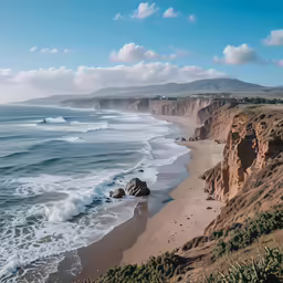 some waves are in the water by the sand