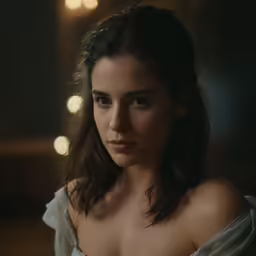 a woman in white sitting on a chair