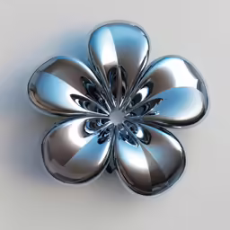 the silver and black flower on a white background