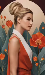 a digital painting with an image of a woman
