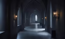 the lighting on the walls is shining brightly