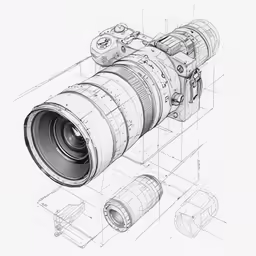 the technical drawing shows the position for the lens to be held