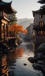 an image of the water outside of some buildings