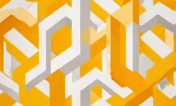 a white and orange abstract pattern on a wall