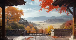a picture of autumn is shown on the wall