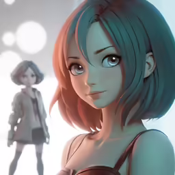 a cartoon image of a woman standing next to a man