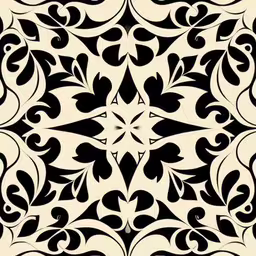 a floral design that is similar to the flower,a black and white abstract ornament design