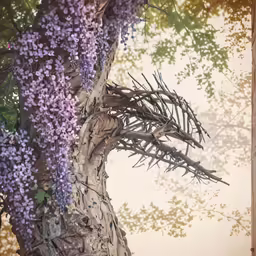 a picture of a vine growing on the trunk of a tree